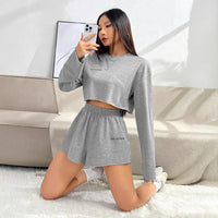 Minerva | Women's Casual Crop Top in Gray