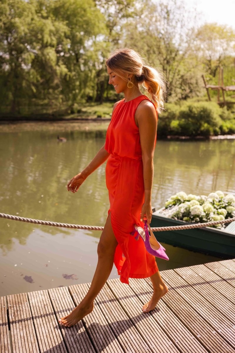 Mirabelle | Women's Sleeveless Split Midi Summer Dress