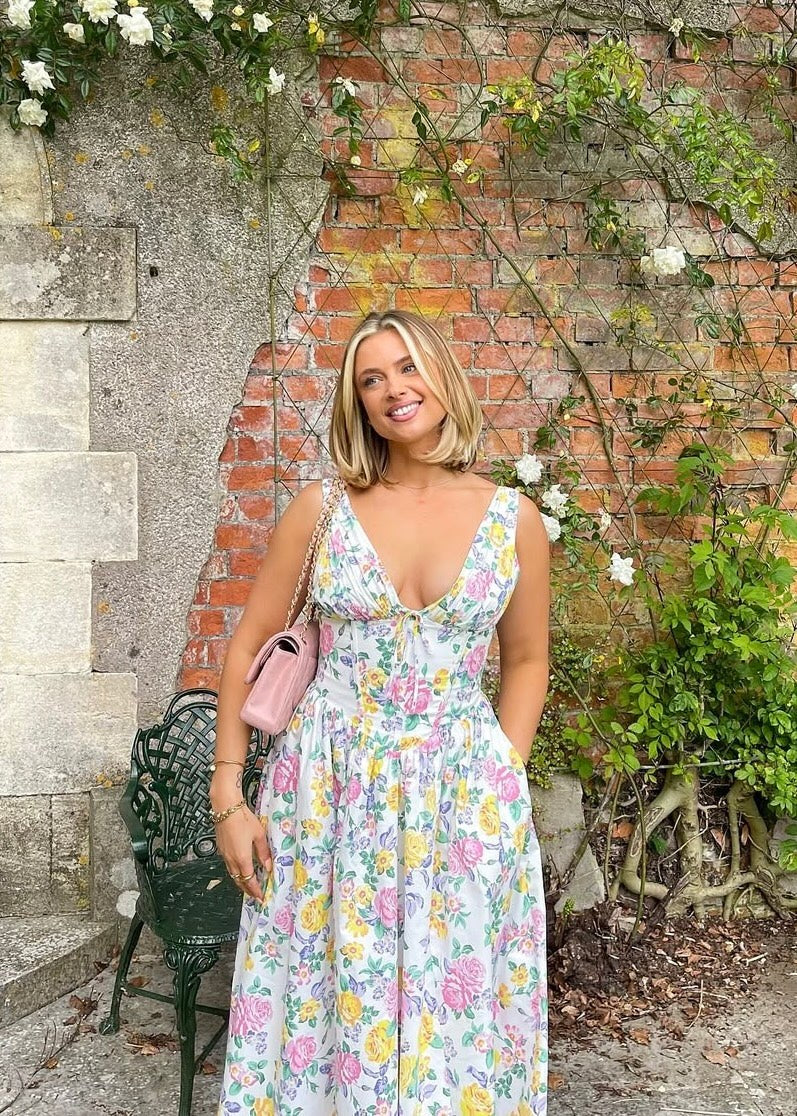 Miranda | Women's Sleeveless V-Neck Midi Summer Dress