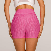 Miranda | Women's Textured High Waist Shorts in Black