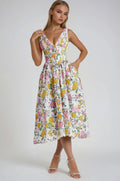 Miranda | Women's Sleeveless V-Neck Midi Summer Dress