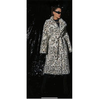 Mireio | Women's Leopard Print Faux Fur Coat