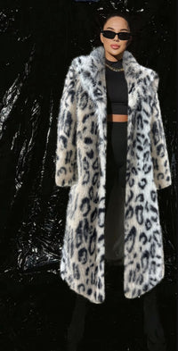 Mireio | Women's Leopard Print Faux Fur Coat in As Shown