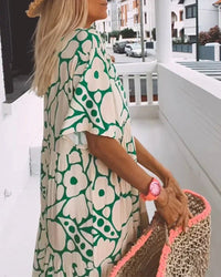 Modesty | Women's V-Neck Abstract Print Maxi Summer Dress