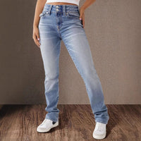 Morwenna | Women's Tailored Fashionable Jeans in Light Blue