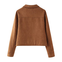 Morwenna | Women's Oversized Pockets Fashionable Leather Jacket in Light Brown