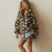 Myra | Women's Floral Quarter Zip Sweater