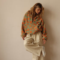 Myra | Women's Floral Quarter Zip Sweater