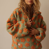 Myra | Women's Floral Quarter Zip Sweater