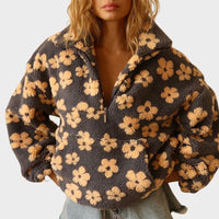 Myra | Women's Floral Quarter Zip Sweater