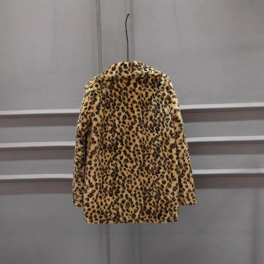 Mystique | Women's Leopard Print Faux Fur Jacket