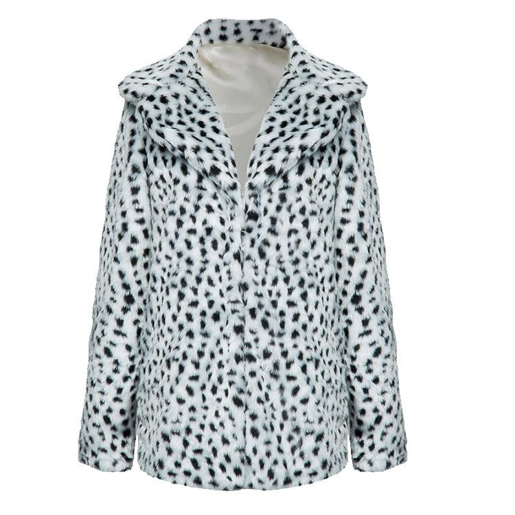 Mystique | Women's Leopard Print Faux Fur Jacket