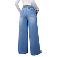 Nadine | Women's Drawstring Tailored Comfortable Jeans in Light Blue