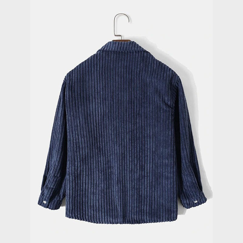 Nancy | Women's Pockets Corduroy Jacket in Blue