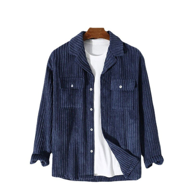 Nancy | Women's Pockets Corduroy Jacket in Blue