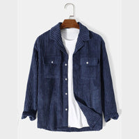 Nancy | Women's Pockets Corduroy Jacket in Blue