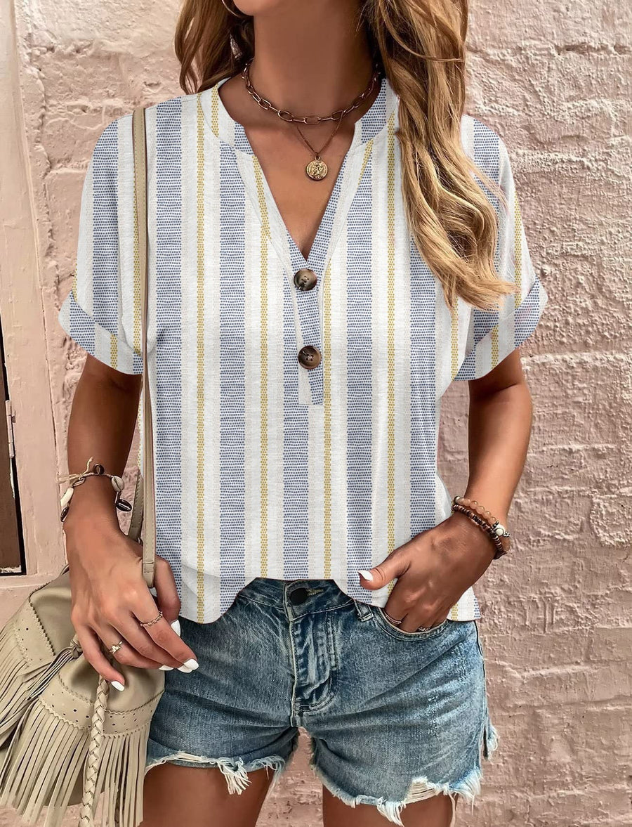 Naomi | Women's Short Sleeve Blouse in Gold