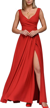 Narcissa | Women's Wrap Elegant Dress in Red