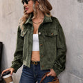 Natanya | Women's Button-Front Pockets Corduroy Fashionable Jacket