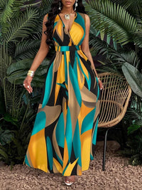 Nathalie | Women's V-Neck Sleeveless Floral Maxi Sundress