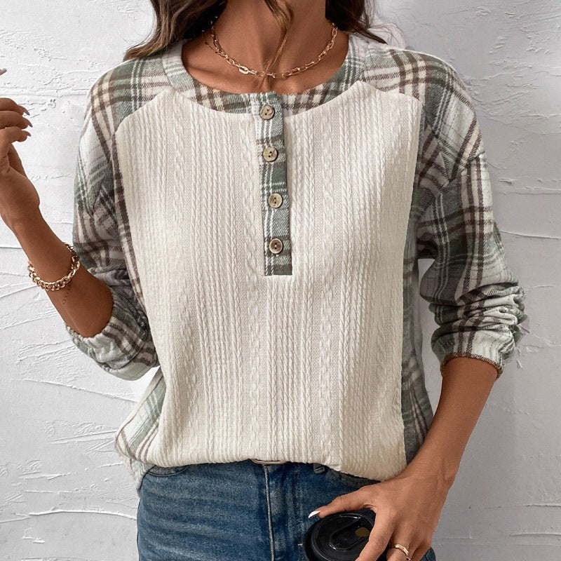 Nathalie | Women's Button-Front Shirt in Beige