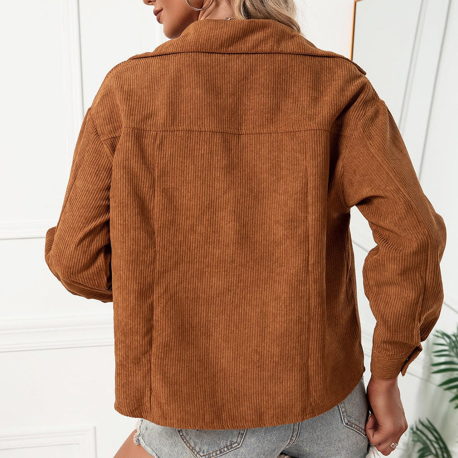 Nerida | Women's Oversized Corduroy Jacket in Brown