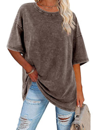 Nerina | Women's Oversized Vintage Wash T-Shirt in Brown