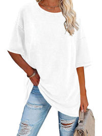 Nerina | Women's Oversized Vintage Wash T-Shirt in White