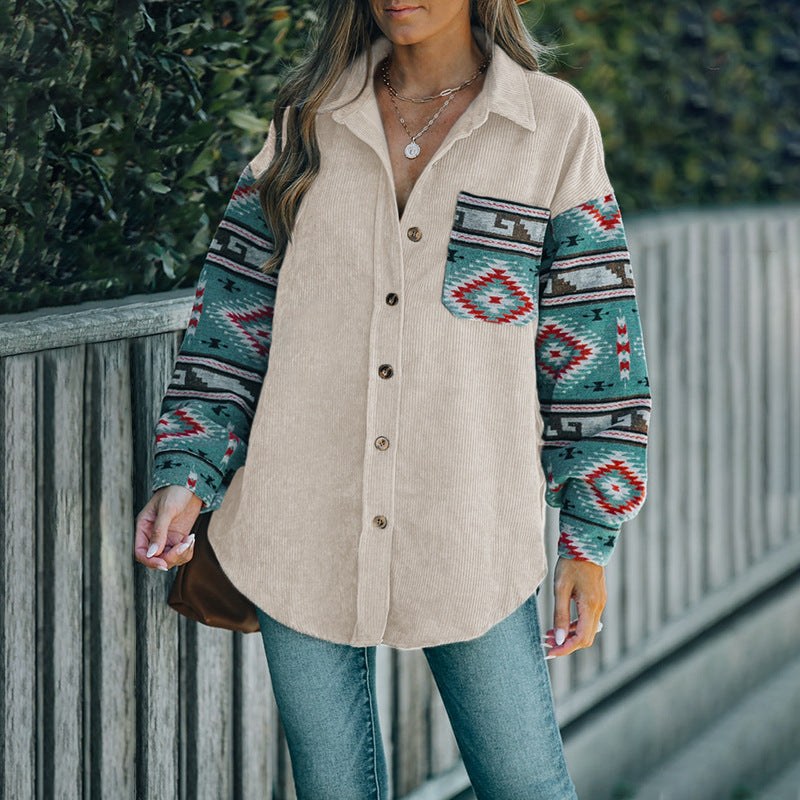 Nicasia | Women's Corduroy Jacket in Khaki