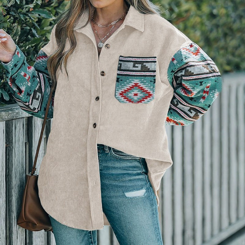 Nicasia | Women's Corduroy Jacket in Khaki