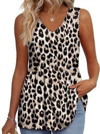 Nicolette | Women's Sleeveless V-Neck Top in Black & White