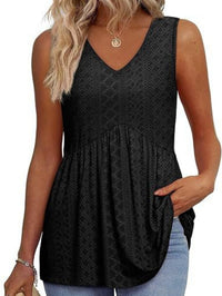 Nicolette | Women's Sleeveless V-Neck Top in Black