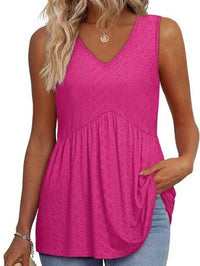Nicolette | Women's Sleeveless V-Neck Top in Dark Pink