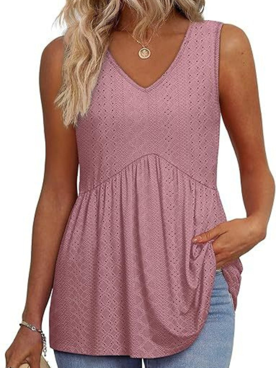 Nicolette | Women's Sleeveless V-Neck Top in Light Pink