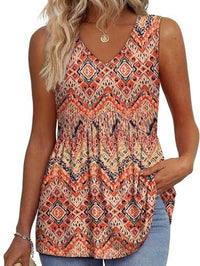 Nicolette | Women's Sleeveless V-Neck Top in Orange