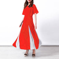 Nikolina | Women's Sheer Long Sleeve Slit Dress