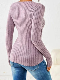 Nina | Women's Wrap V-Neck Rib Texture Top