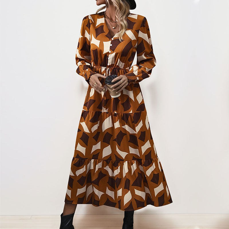 Noeline | Women's Tie Belt Voluminous Belted Maxi Dress