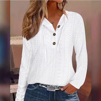 Noelle | Women's Button-Front Modern Top in White