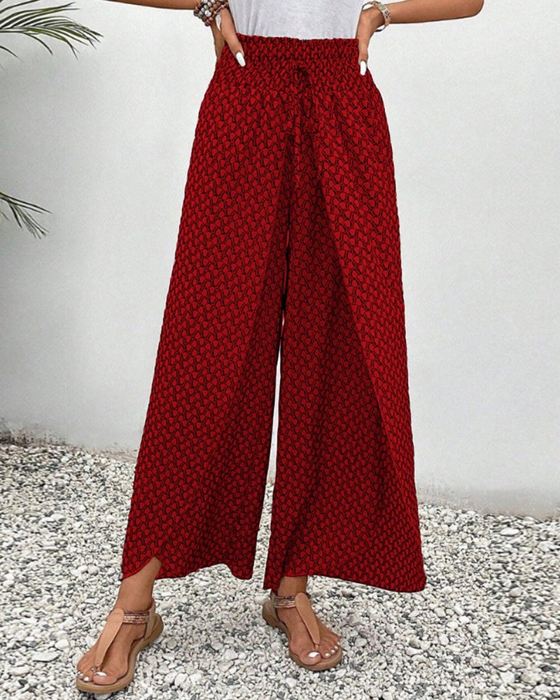 Noemie | Women's Wide Leg Elastic Waist Trousers