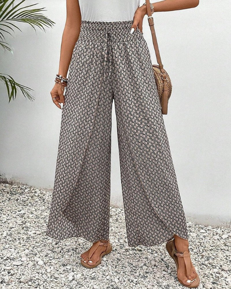 Noemie | Women's Wide Leg Elastic Waist Trousers