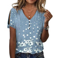 Nola | Women's Button Detail Short Sleeve Floral Blouse