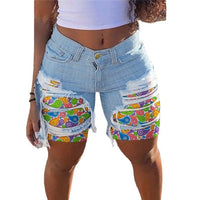 Nora | Women's Fringe Shorts in Blue