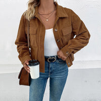 Norberta | Women's Pockets Corduroy Jacket in Brown