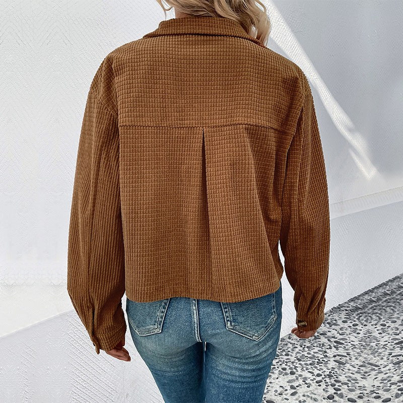 Norberta | Women's Pockets Corduroy Jacket in Brown