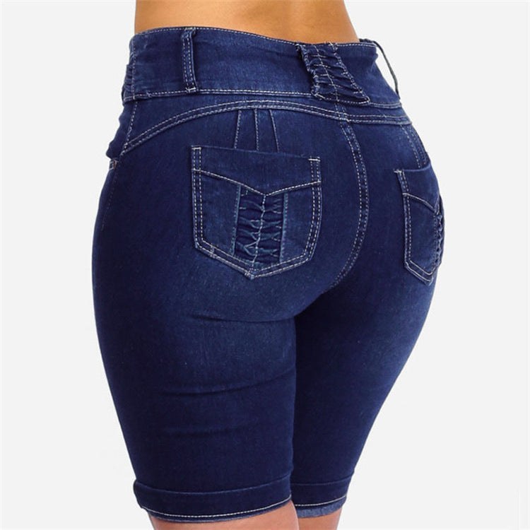 Norma | Women's High Waist Jeans in Blue