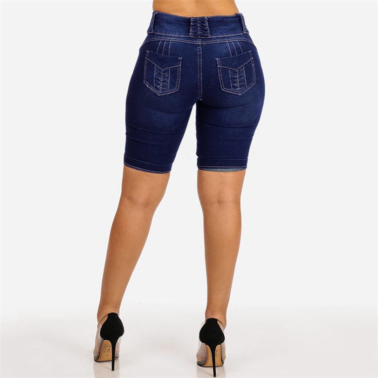 Norma | Women's High Waist Jeans in Blue