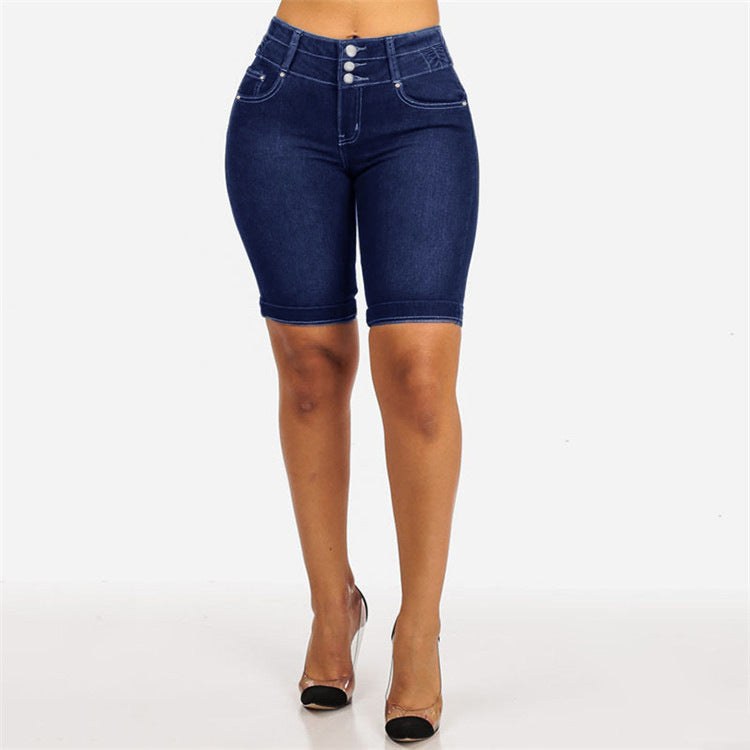 Norma | Women's High Waist Jeans in Blue