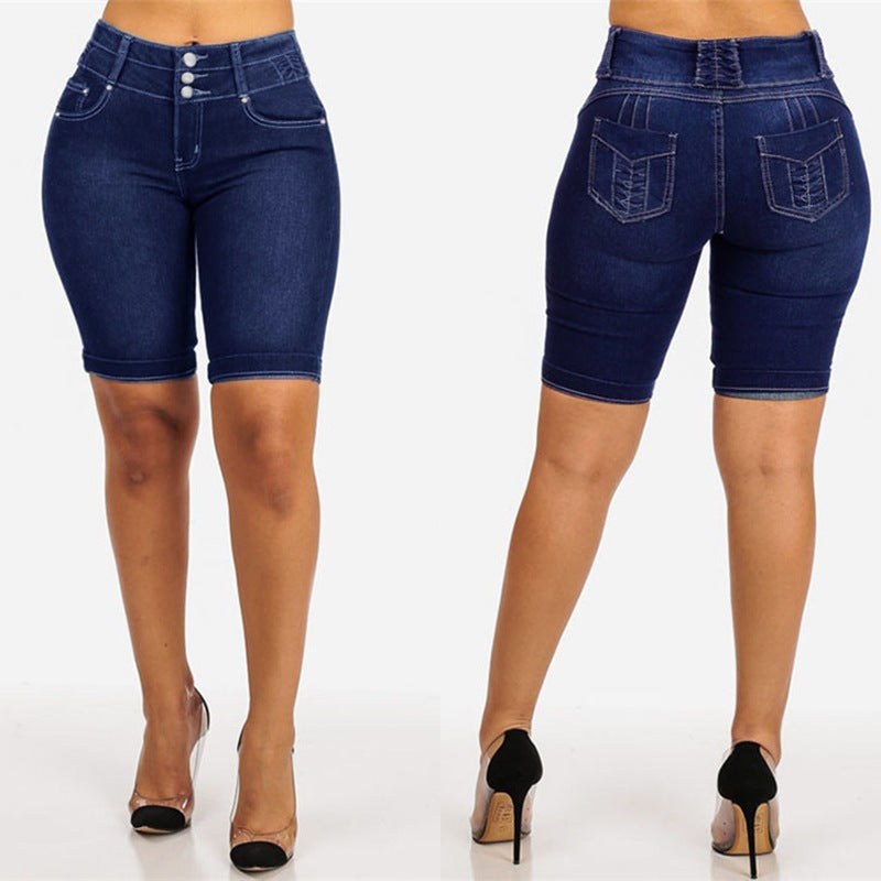 Norma | Women's High Waist Jeans in Blue