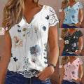Norma | Women's Short Sleeve Lace Floral Blouse